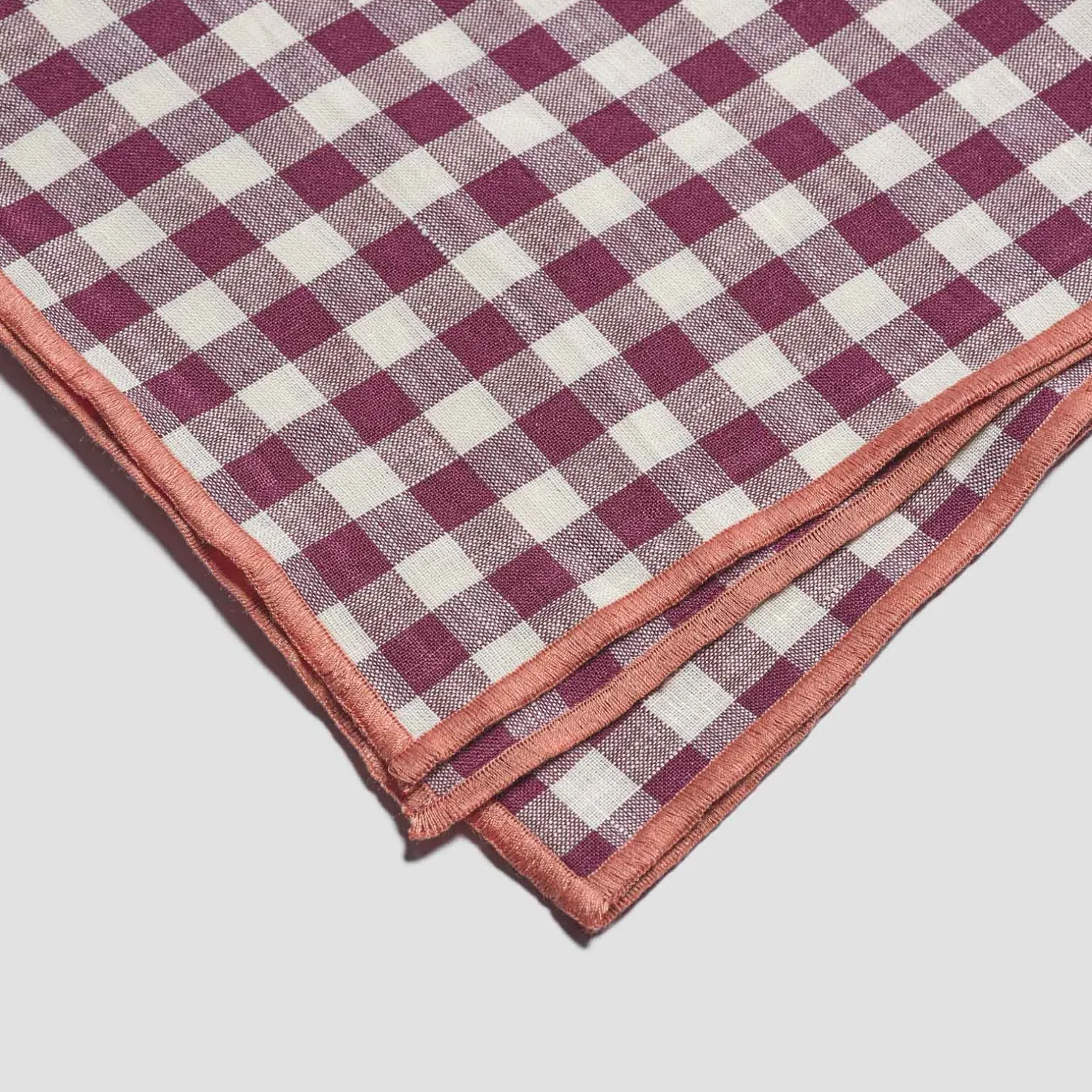 Berry Gingham 100% Linen Napkins Set of 4