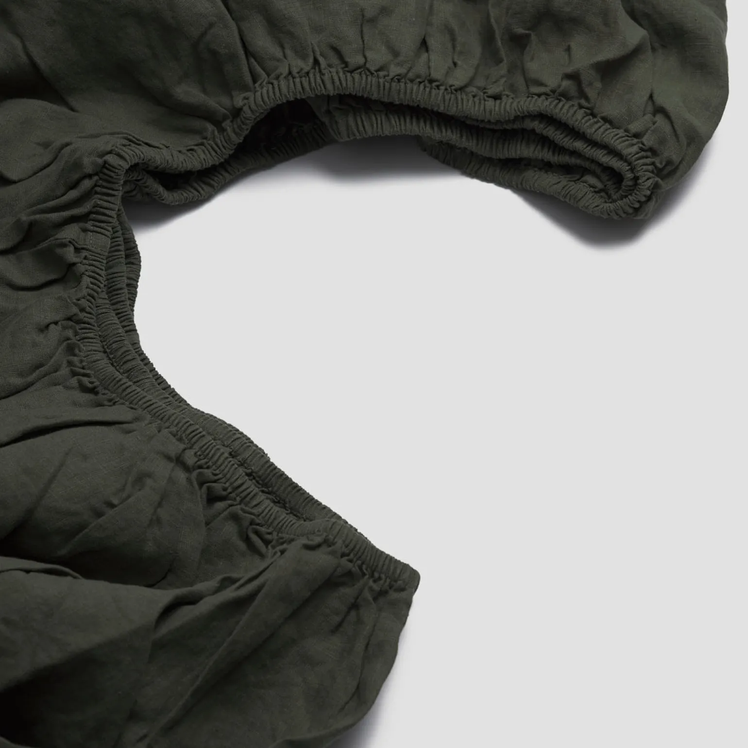 Fern Green 100% Linen Fitted Sheet