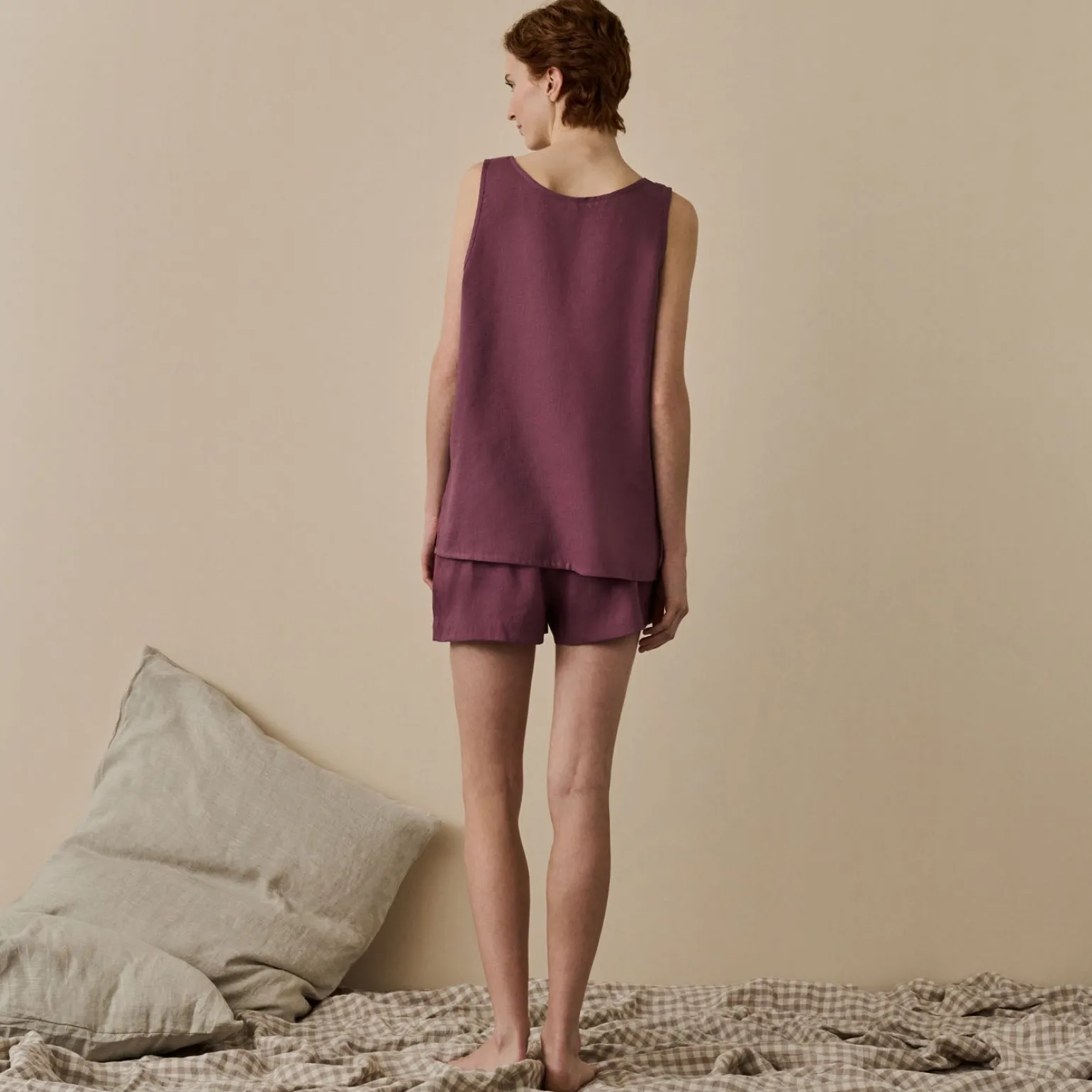 Fresh Fig Linen Tencel Cami Set