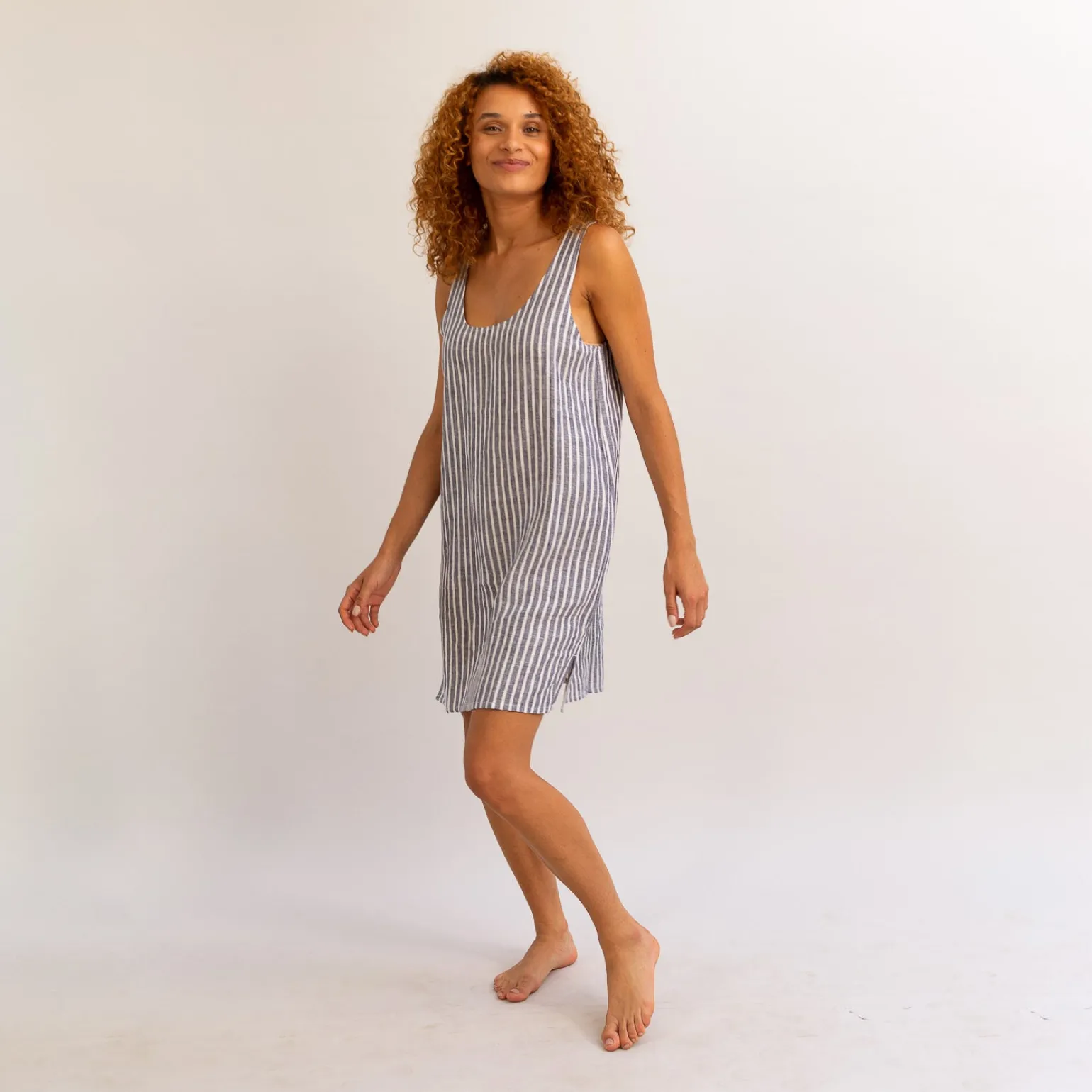 Midnight Stripe Night Dress