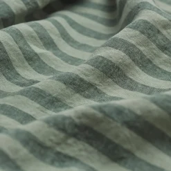 Pine Green Stripe 100% Linen Pillowcases (Pair)