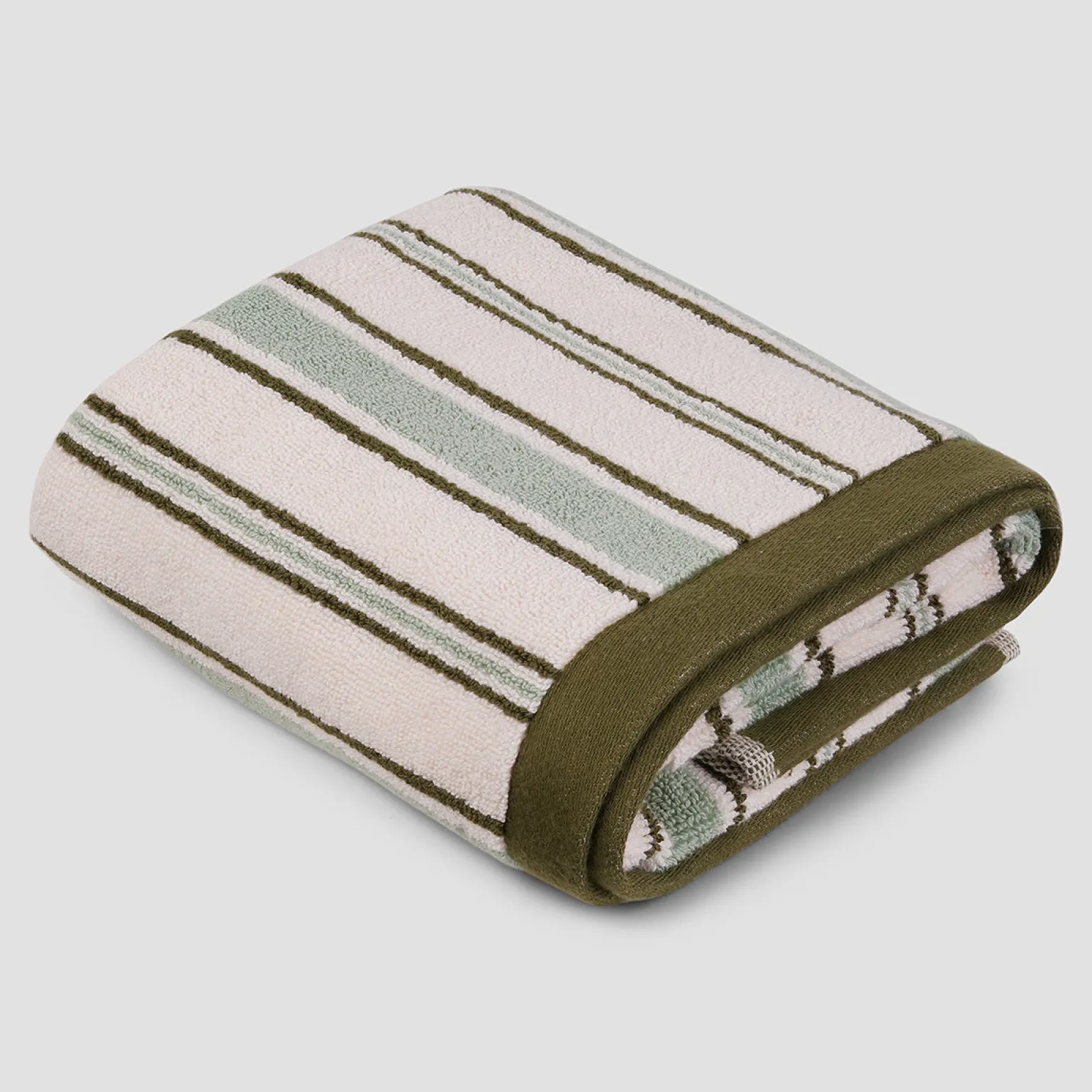 Sage Botanical Green Shoreham Stripe Cotton Mat